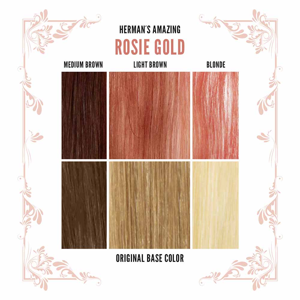 Hermans Amazing Haircolor - Rosie Gold Haarfärbemittel - Semipermanenter Haarfarbstoff - Rosa/Goldfarben